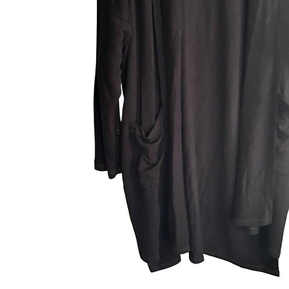 Eileen Fisher Tencel Jersey Long Line Cardigan XL Black Sweater Stretch Capsule - Picture 5 of 5